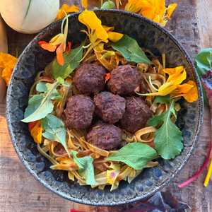Beef Meatballs with Homemade Pappardelle