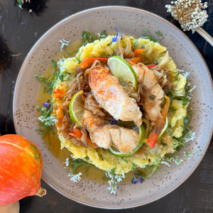 Pike-Perch Escabeche with Crushed Potatoes