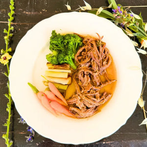 Pulled Beef com Legumes Grelhados Sazonais