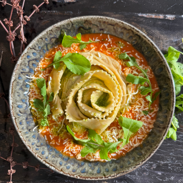 Raviolo de Abóbora e Requeijão