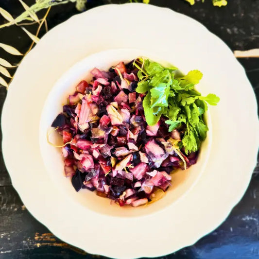 Salada de legumes e tubérculos assados