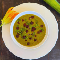 Zucchini and beetroot soup.